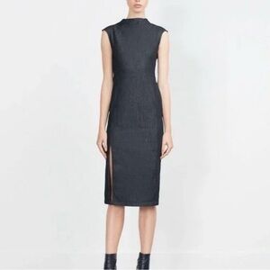 NWT Zara denim sleeveless midi dress in a dusty blue color Size Small​